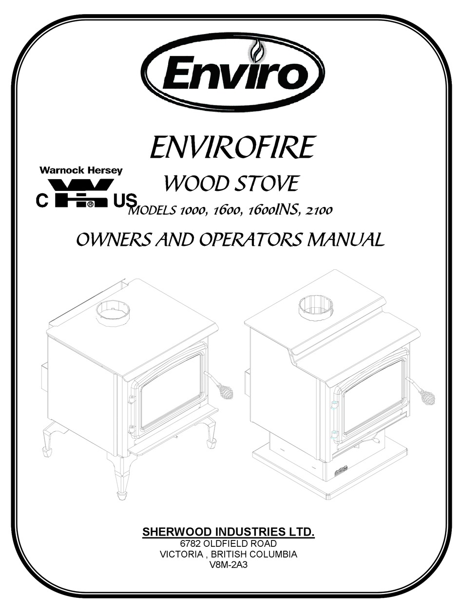 ENVIRO ENVIROFIRE 1000 OWNER'S AND OPERATOR'S MANUAL Pdf Download |  ManualsLib
