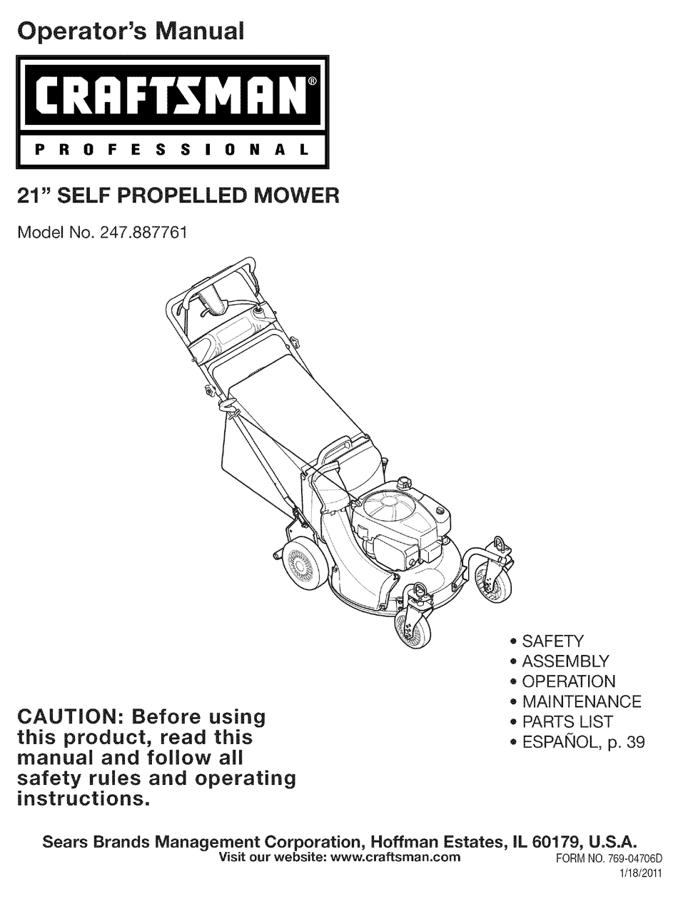 CRAFTSMAN 247.887761 OWNER'S MANUAL Pdf Download | ManualsLib