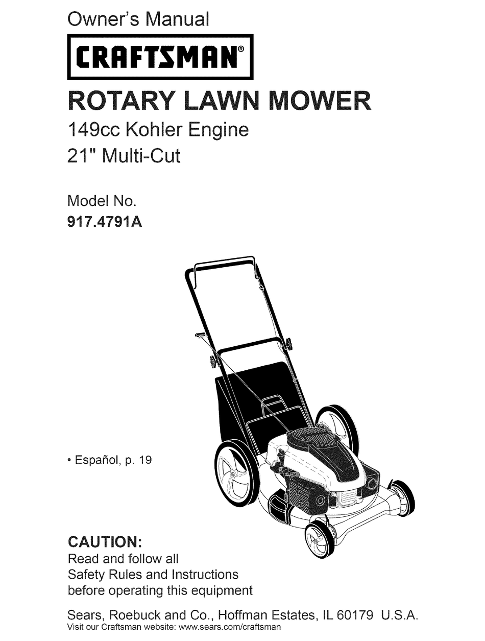 CRAFTSMAN 917.4791A OWNER S MANUAL Pdf Download ManualsLib