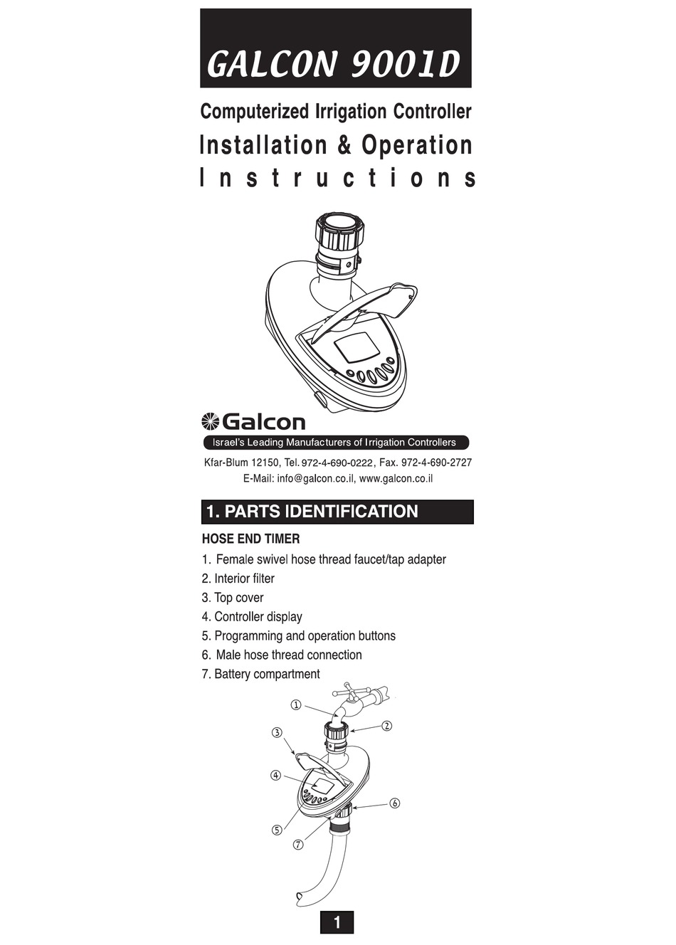 galcon 9001d irrigation timer