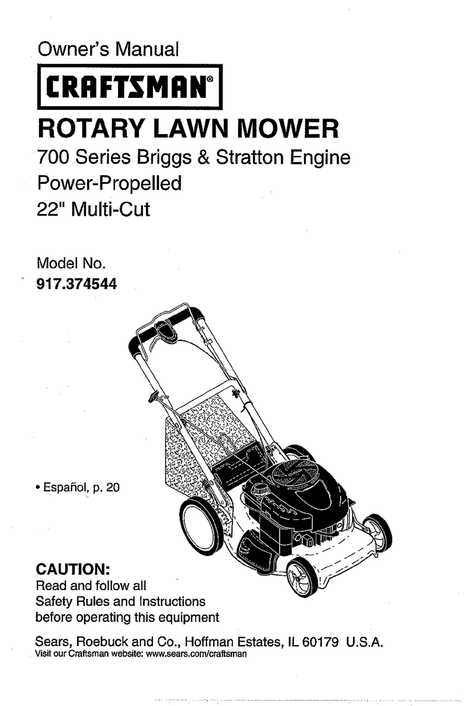 CRAFTSMAN 917.374544 OWNER'S MANUAL Pdf Download ManualsLib