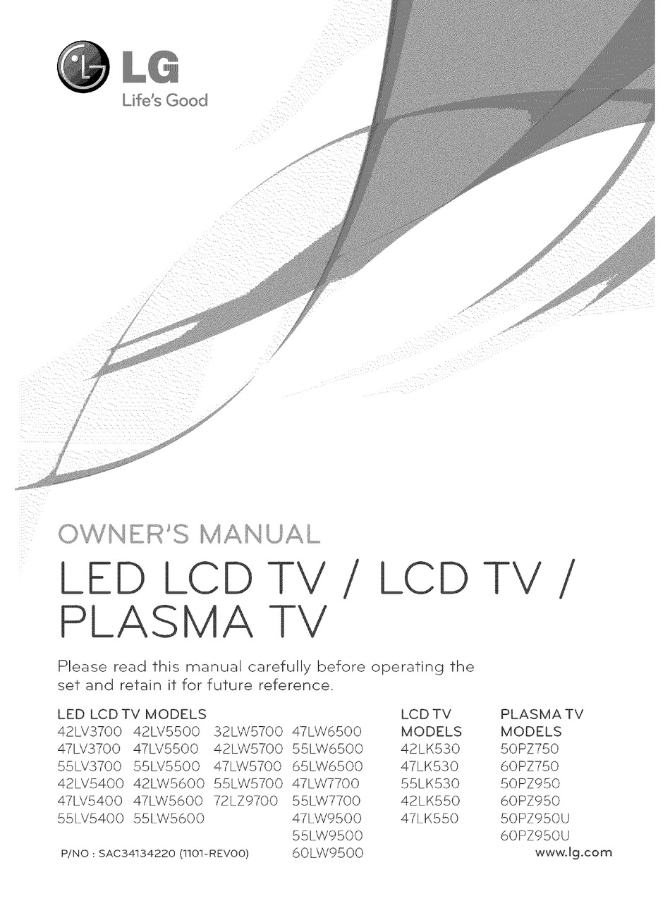 LG 42LV3700 OWNER'S MANUAL Pdf Download | ManualsLib