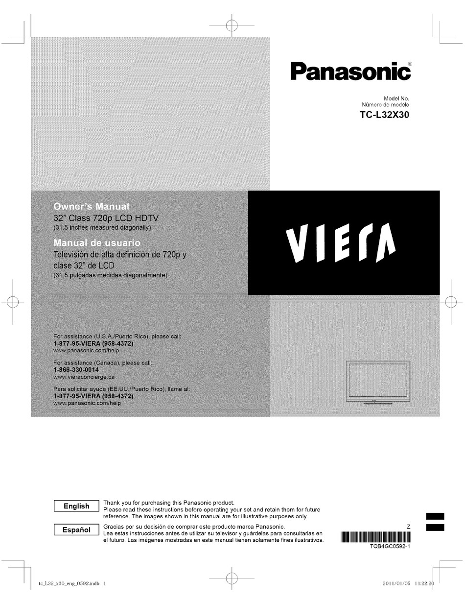 PANASONIC VIERA TCL32X30 OWNER'S MANUAL Pdf Download ManualsLib