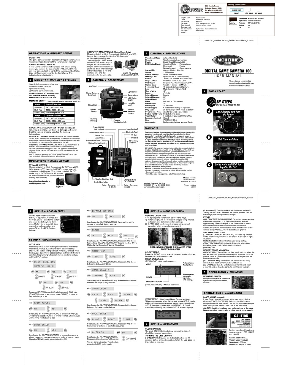 PDF Moultrie Game Camera Mfh Dgw 2 1 Manual