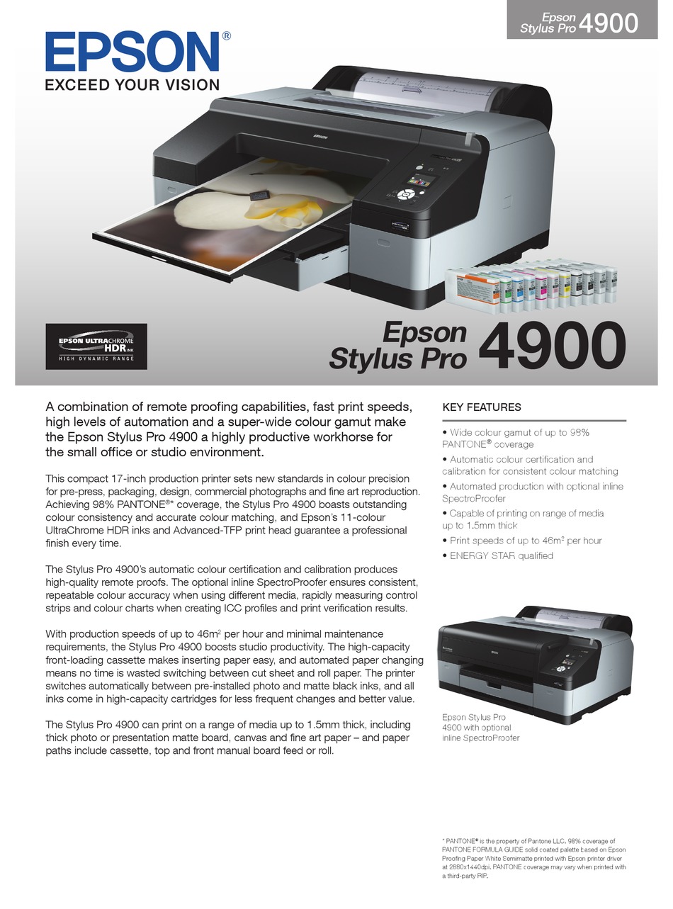 Epson Sp4900des Brochure Pdf Download Manualslib 4116