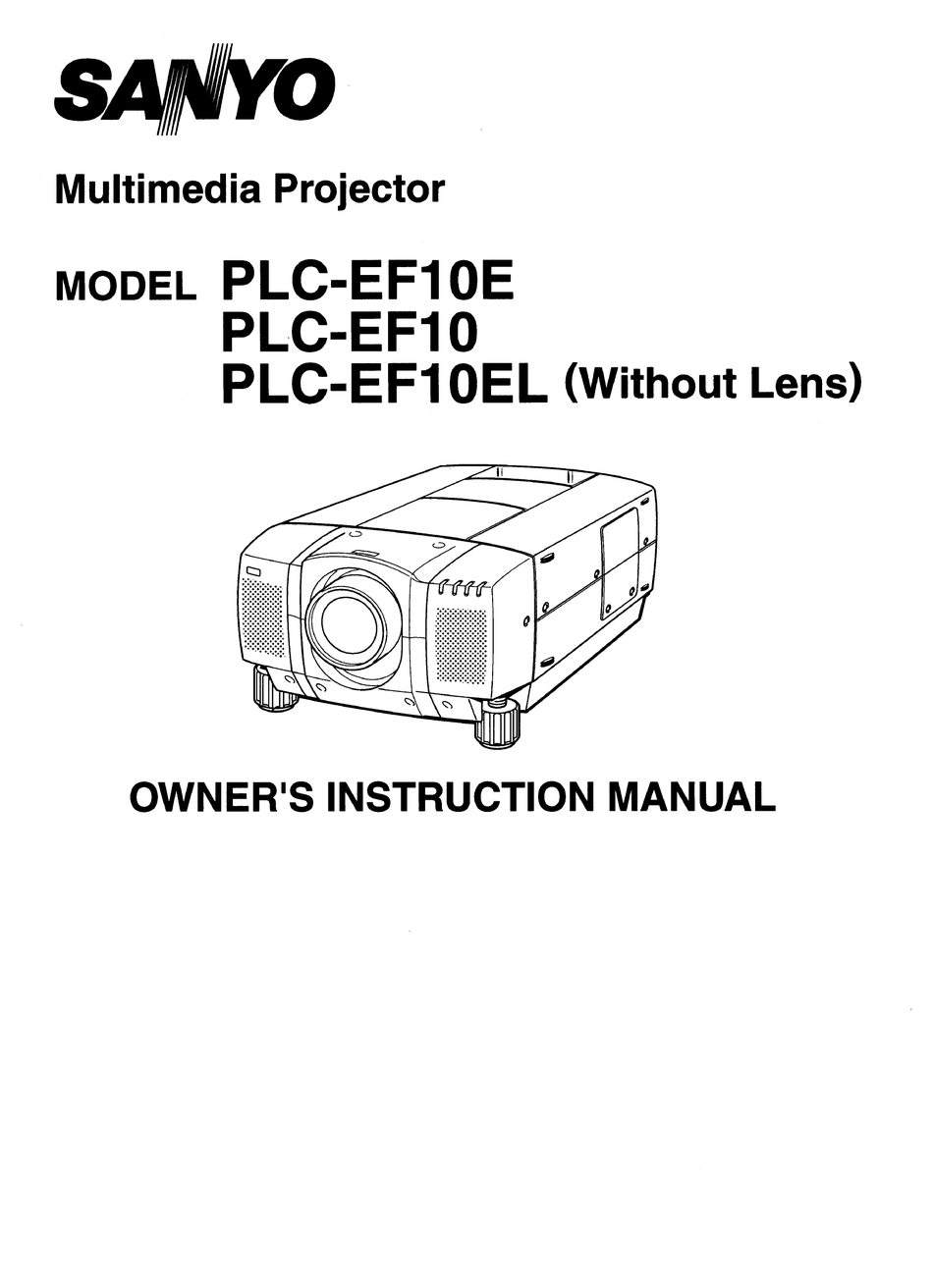 SANYO EF10NZ SXGA LCD PROJECTOR OWNER'S MANUAL Pdf Download ManualsLib
