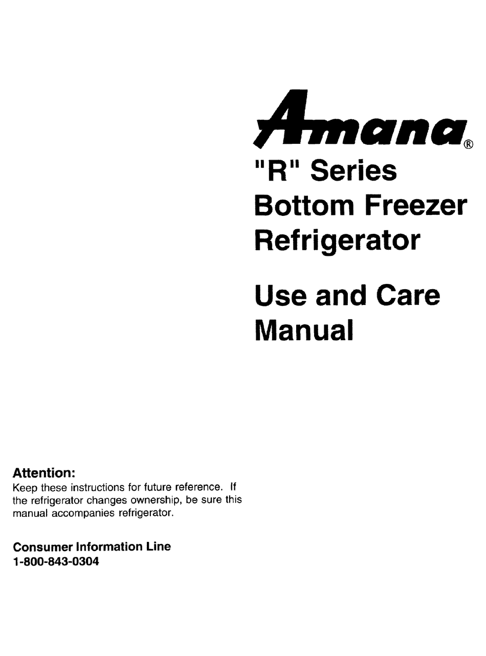 Amana R Series Use And Care Manual Pdf Download Manualslib
