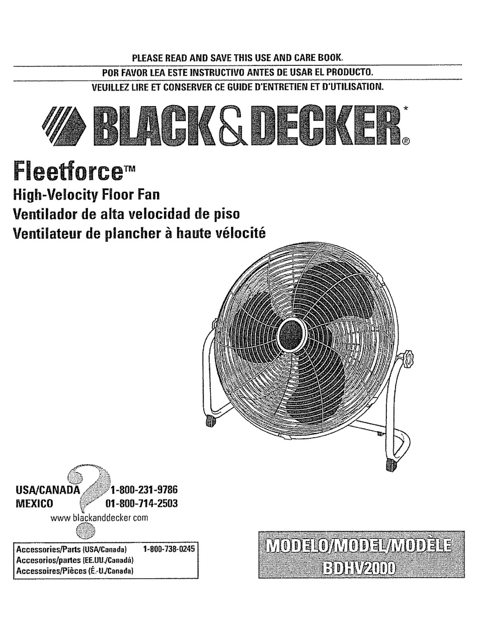 Best Buy: Black & Decker & Decker 8 High Velocity Floor Fan Black BDHV-1008