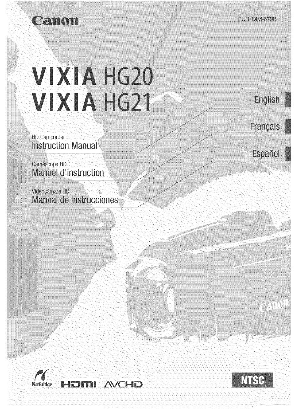 Canon Vixia Hg21 Instruction Manual Pdf Download Manualslib