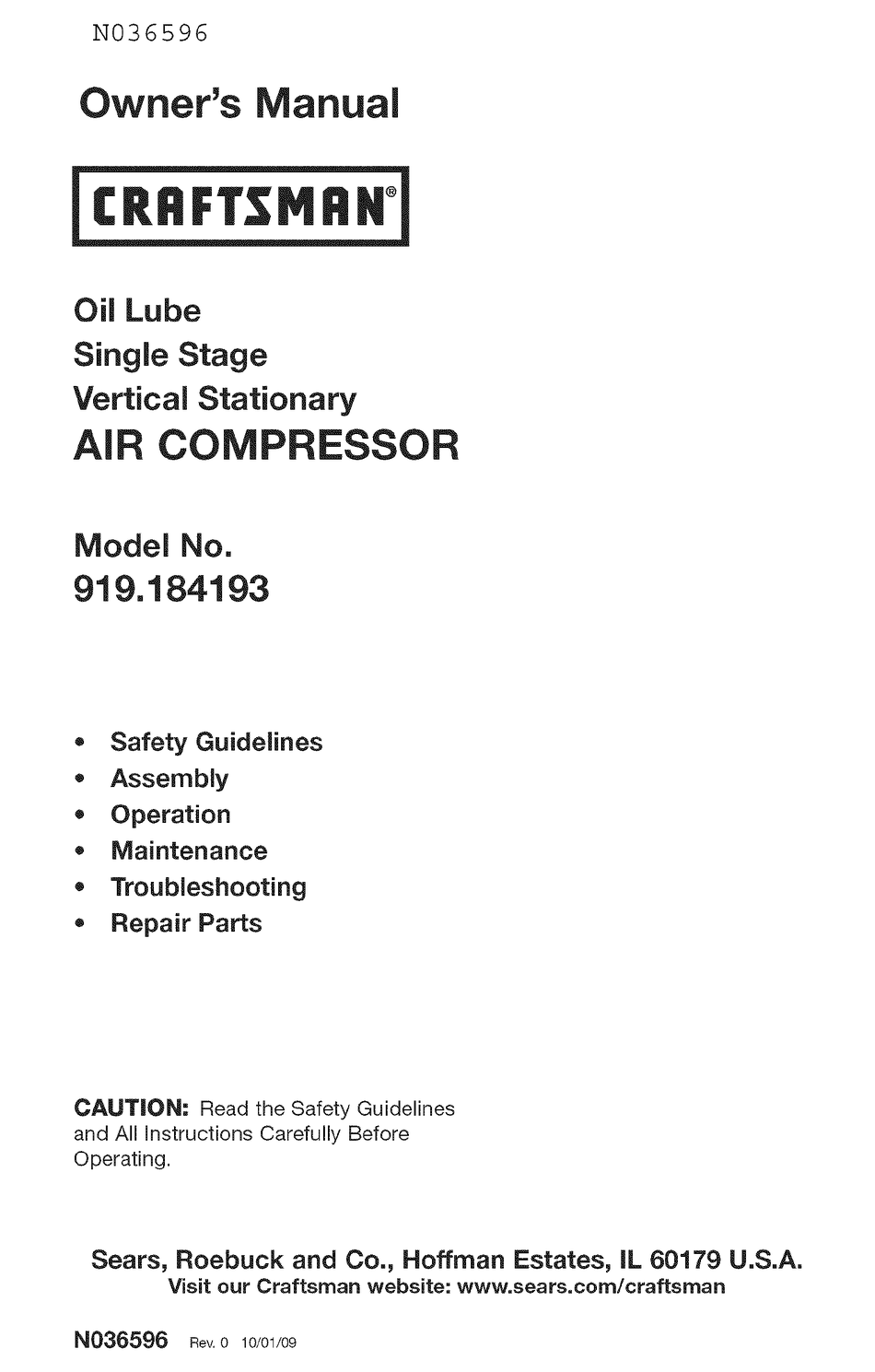 CRAFTSMAN 919.184193 OWNER'S MANUAL Pdf Download | ManualsLib