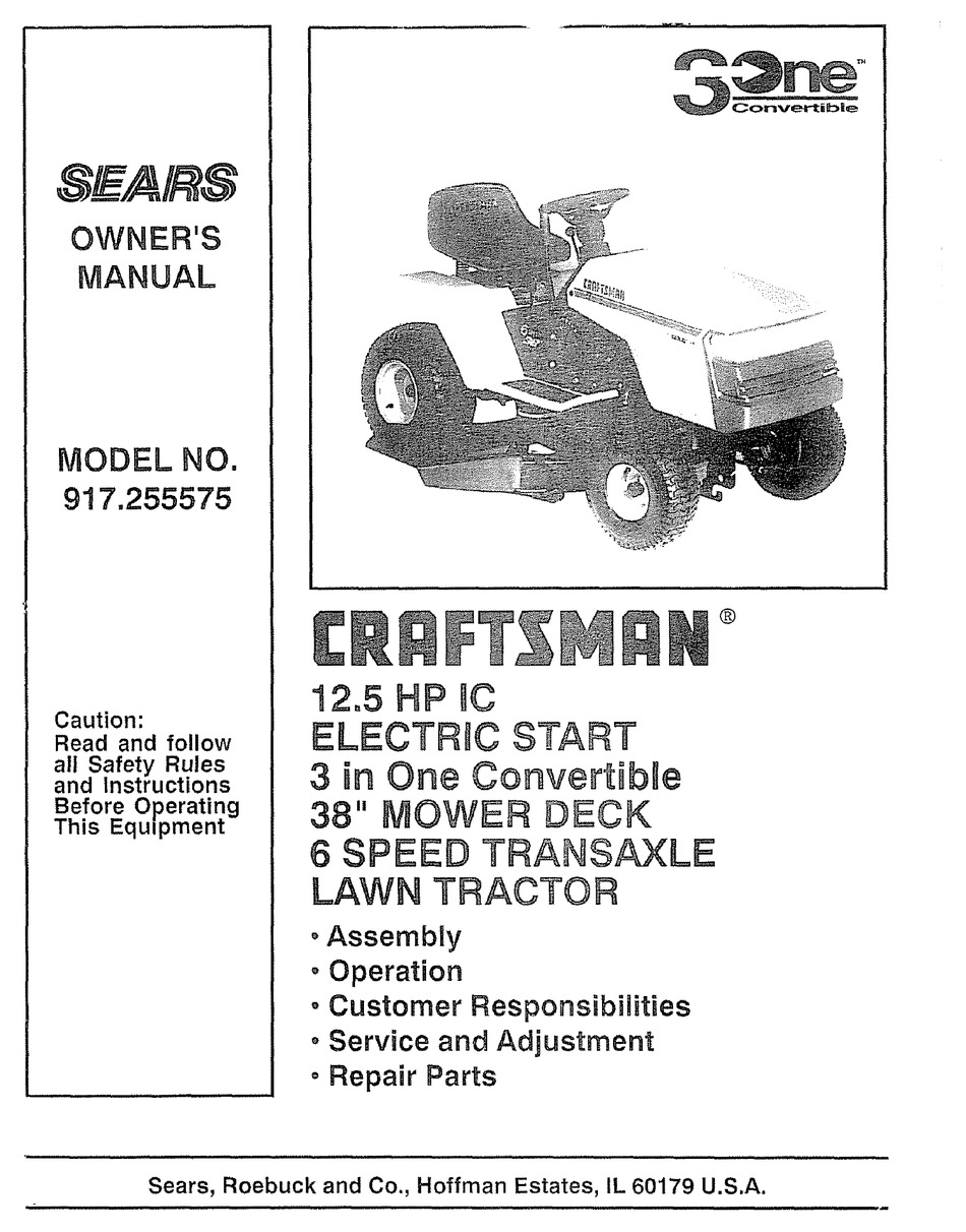 CRAFTSMAN 917.255575 OWNER'S MANUAL Pdf Download | ManualsLib