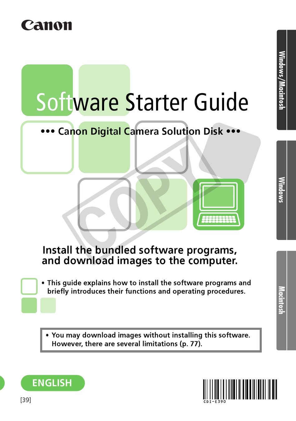 CANON POWERSHOT SX1 IS SOFTWARE STARTER MANUAL Pdf Download ManualsLib