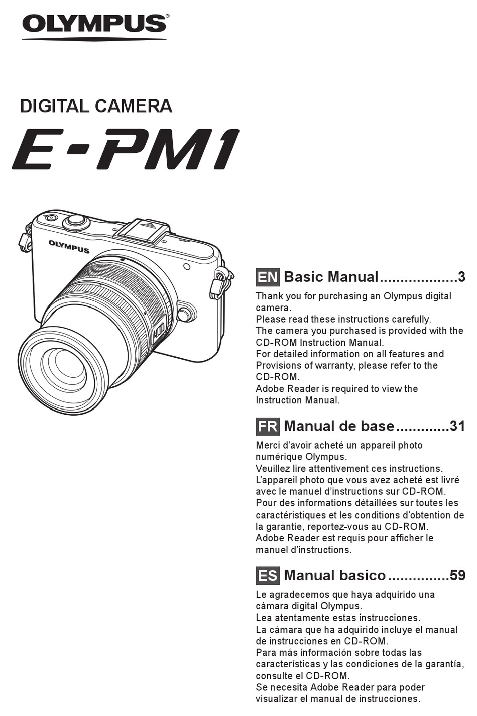 OLYMPUS E-PM1 BASIC MANUAL Pdf Download | ManualsLib