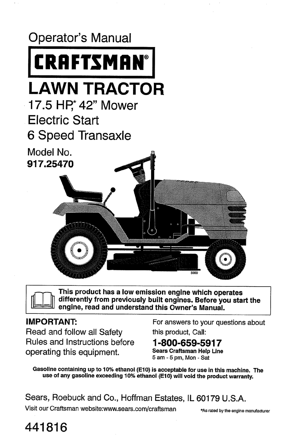 CRAFTSMAN 917.254701 OPERATOR'S MANUAL Pdf Download | ManualsLib