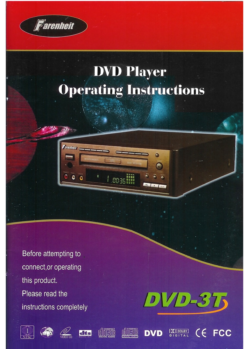 FARENHEIT DVD-3T OPERATING INSTRUCTIONS MANUAL Pdf Download | ManualsLib