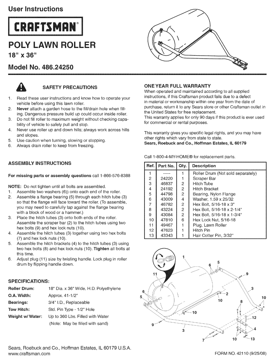 Craftsman deals lawn roller