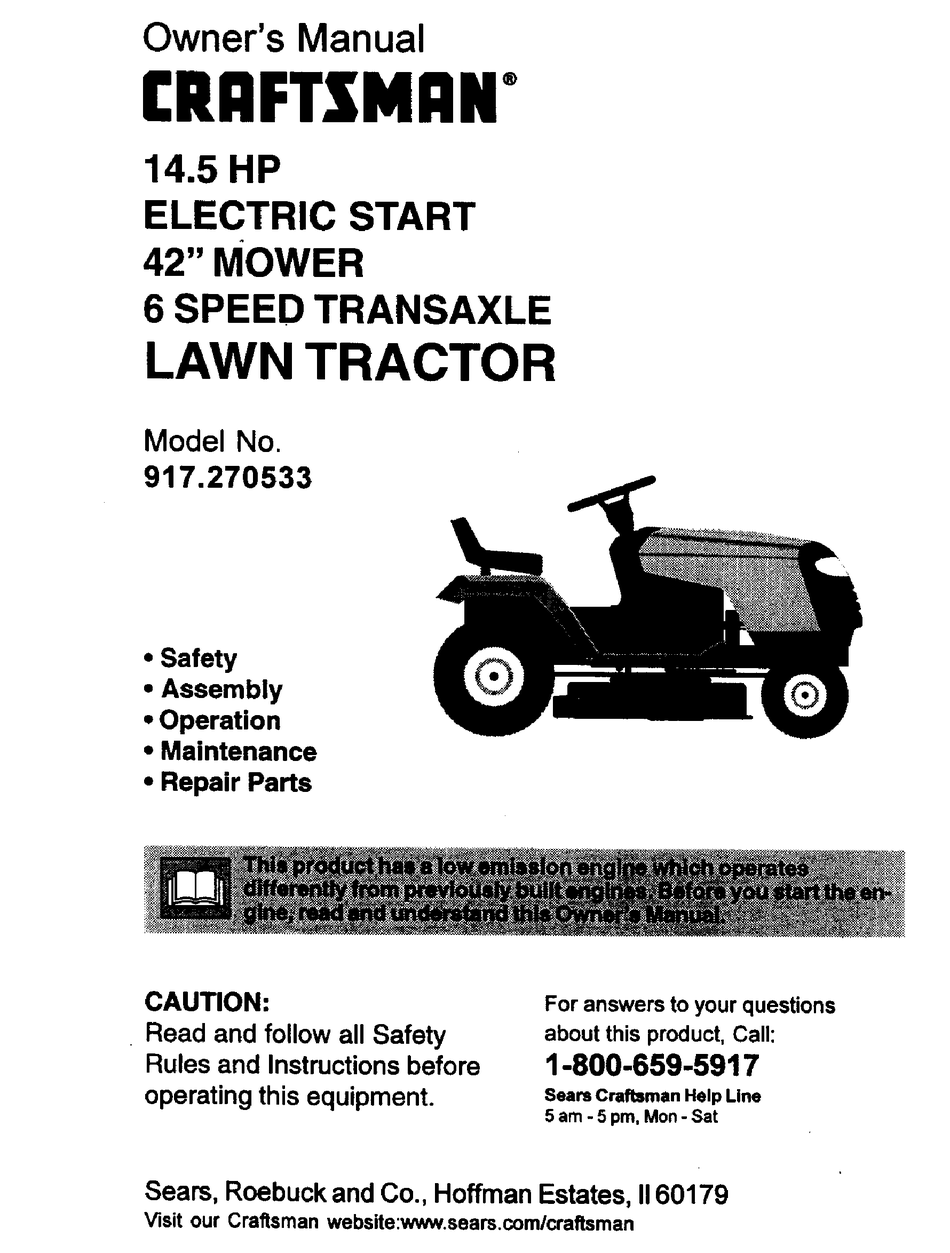 Craftsman 14.5 discount hp lawn tractor