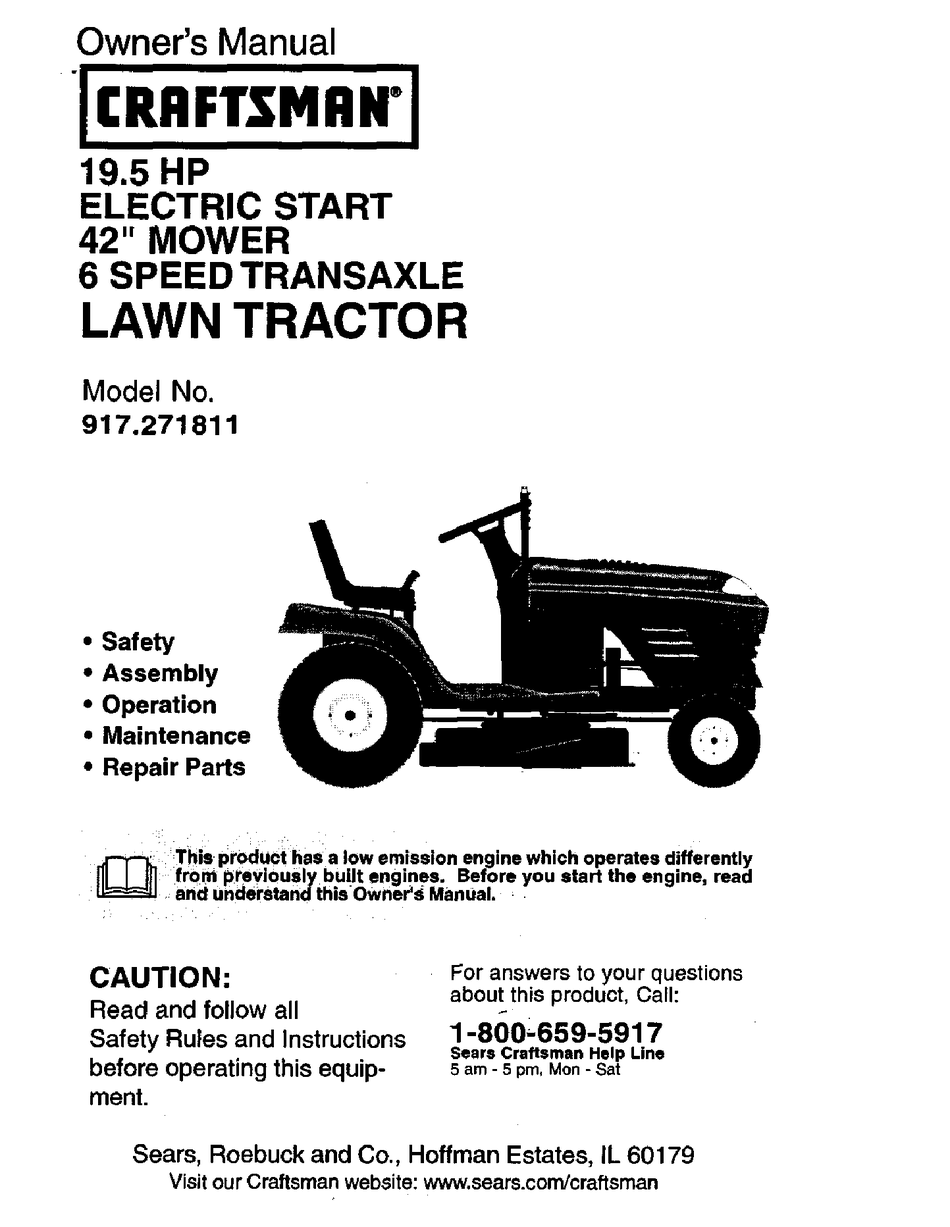 CRAFTSMAN 917.271811 OWNER'S MANUAL Pdf Download | ManualsLib