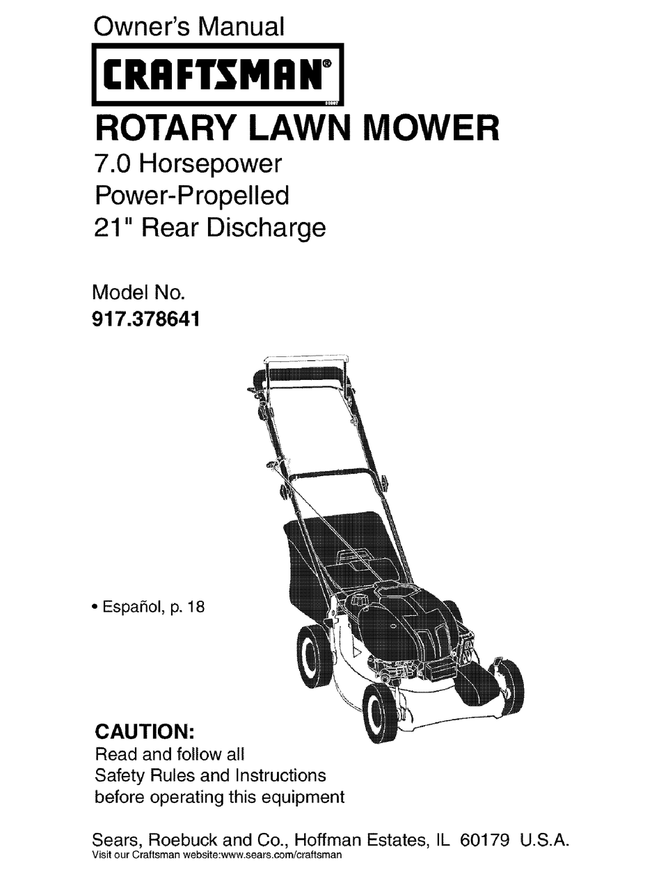 CRAFTSMAN 917.378641 OWNER'S MANUAL Pdf Download | ManualsLib