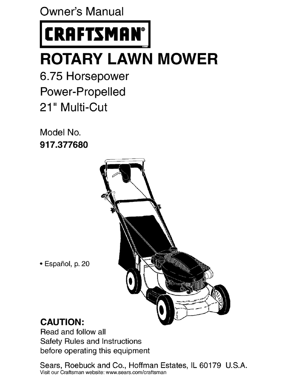 CRAFTSMAN 917.377680 OWNER'S MANUAL Pdf Download | ManualsLib