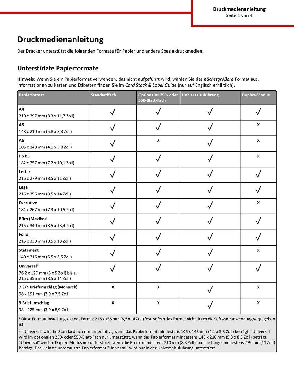LEXMARK M1145 DRUCKMEDIENANLEITUNG Pdf Download ManualsLib