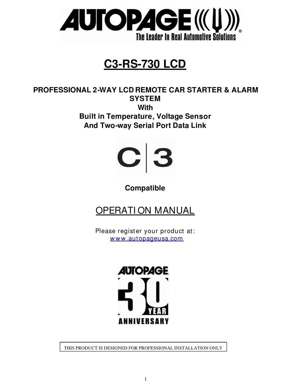C3 Rs 730 Lcd Operation Manual Pdf