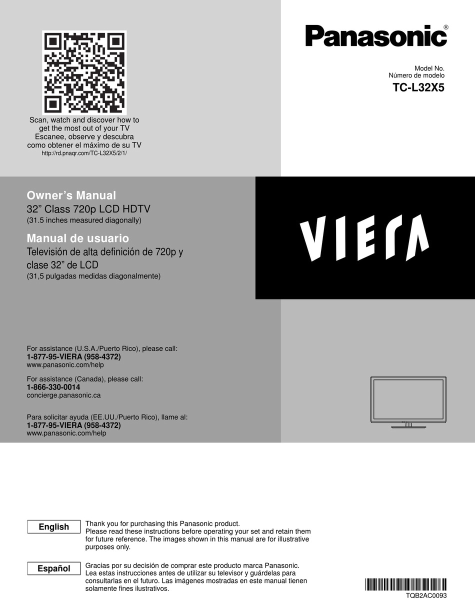 PANASONIC VIERA TCL32X5 MANUAL DE USUARIO Pdf Download ManualsLib