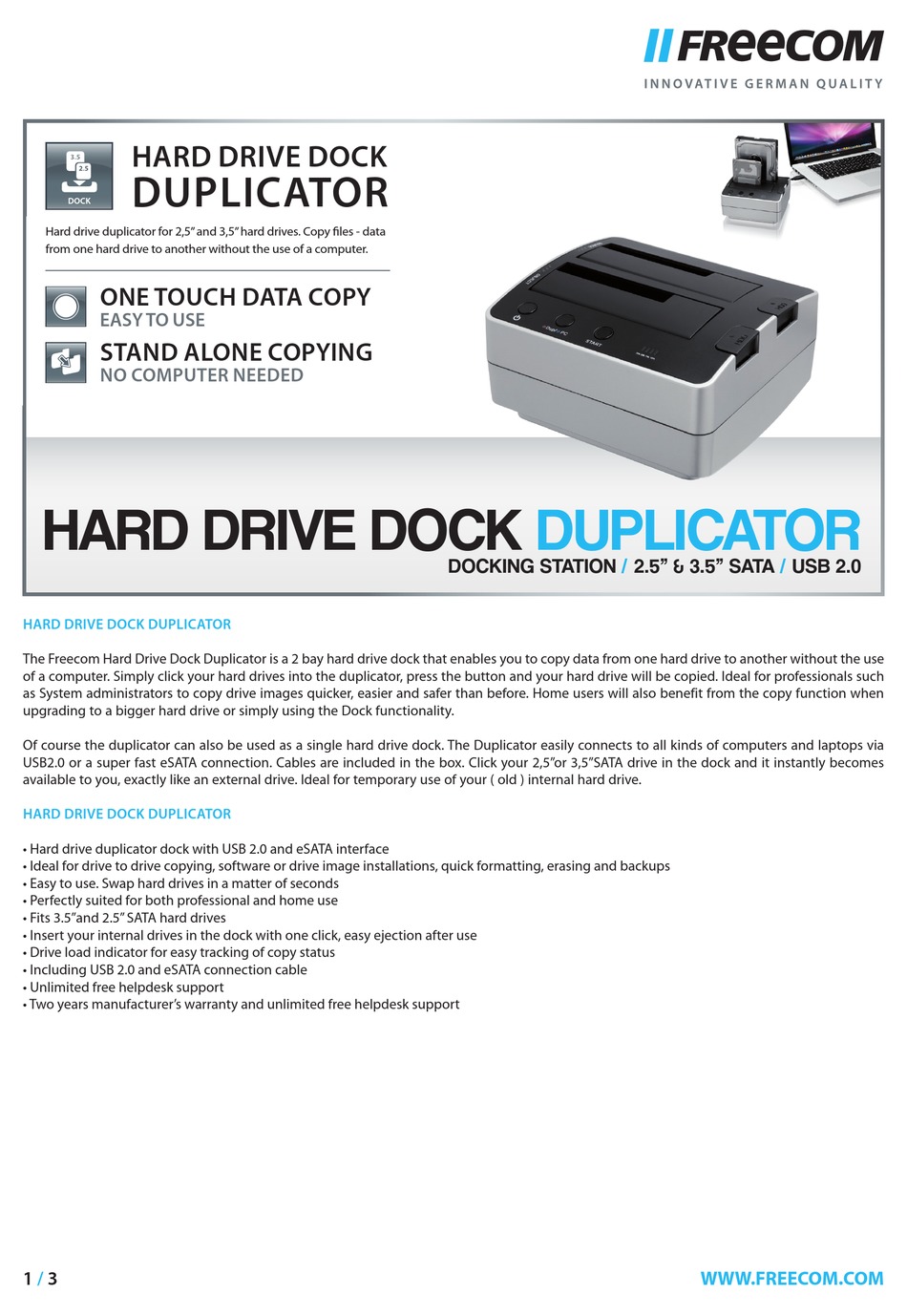 HARD DRIVE DOCK DUPLICATOR MANUAL Pdf Download ManualsLib