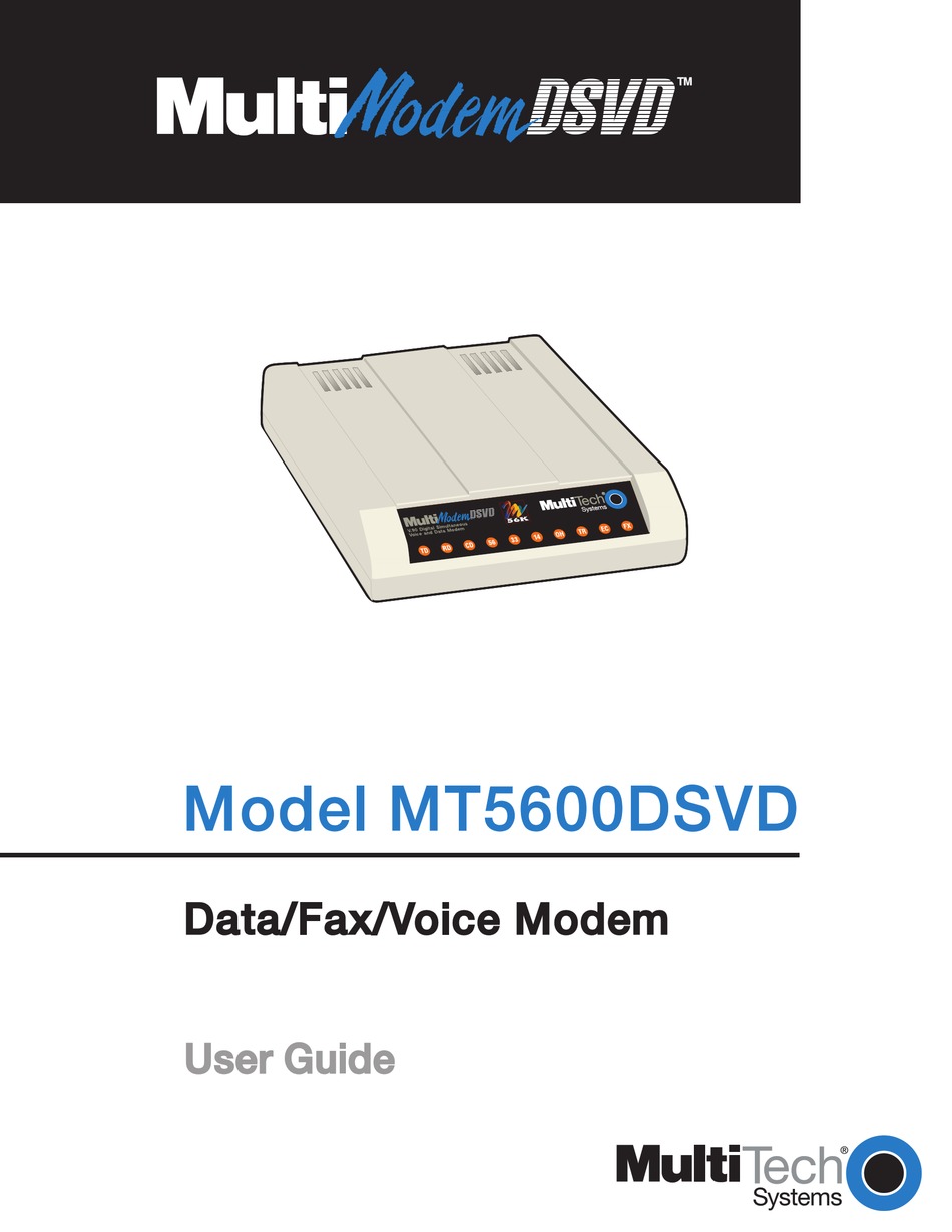 MULTITECH MULTIMODEM DSVD MT5600DSVD USER MANUAL Pdf Download ManualsLib