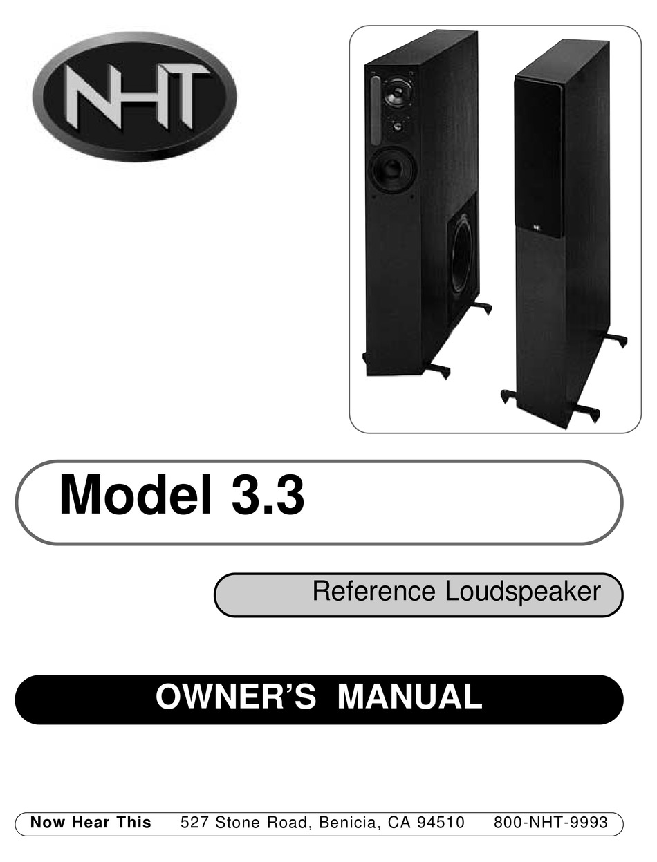 NHT 3.3 OWNER'S MANUAL Pdf Download | ManualsLib