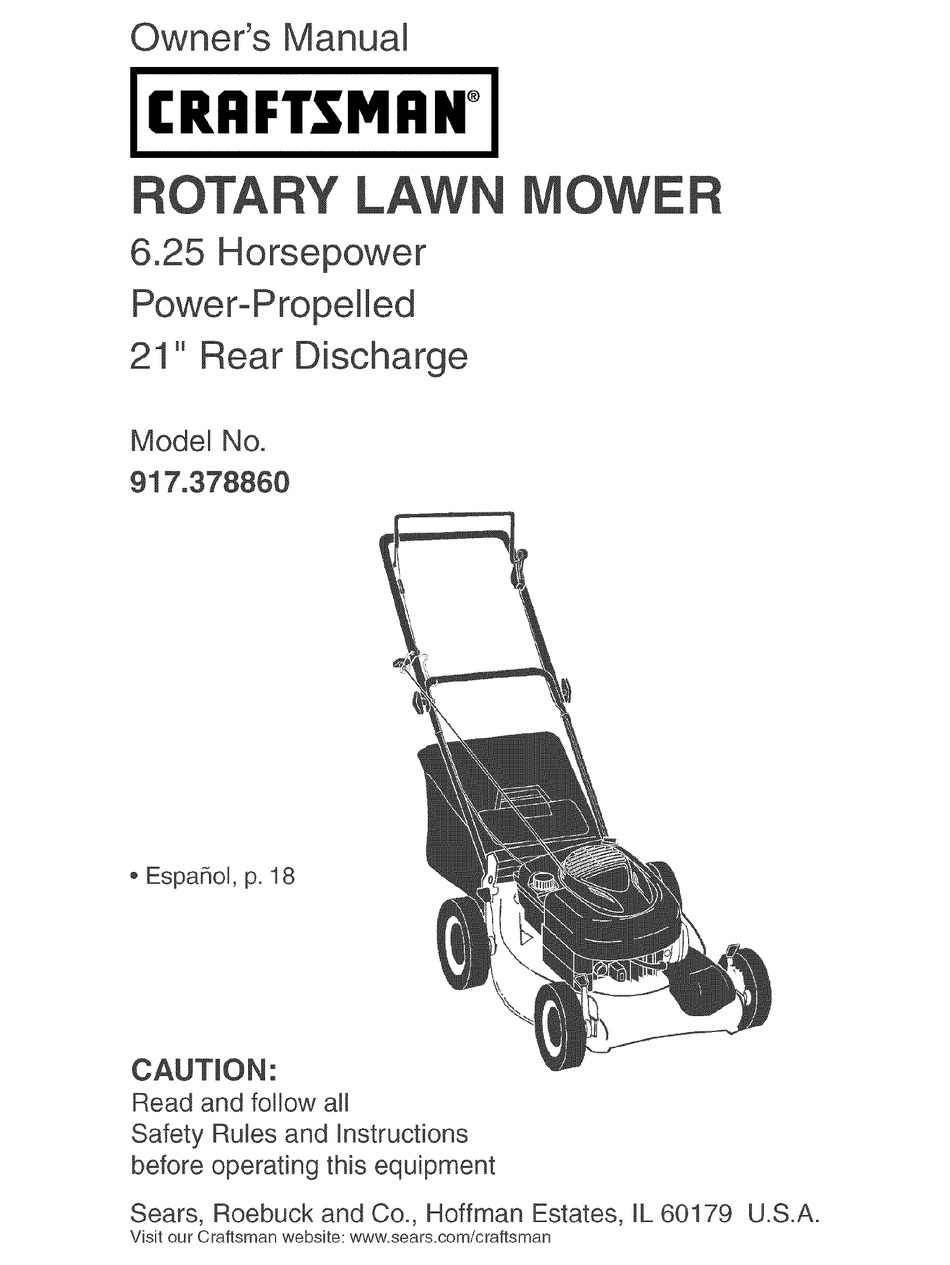 CRAFTSMAN 917.378860 OWNER'S MANUAL Pdf Download | ManualsLib