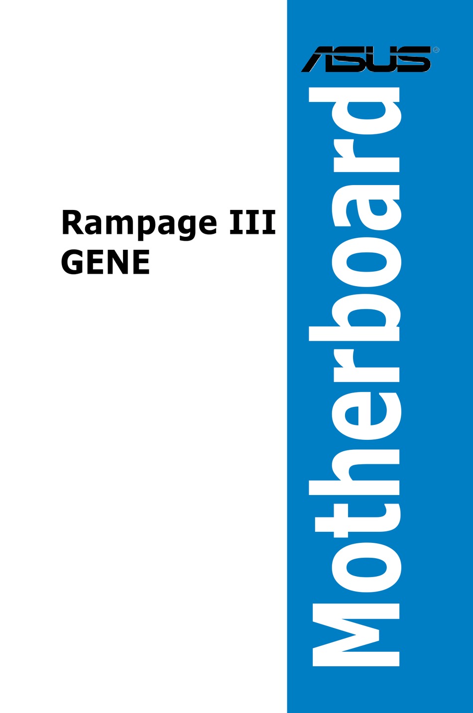 Asus Rampage Iii Gene User Manual Pdf Download Manualslib