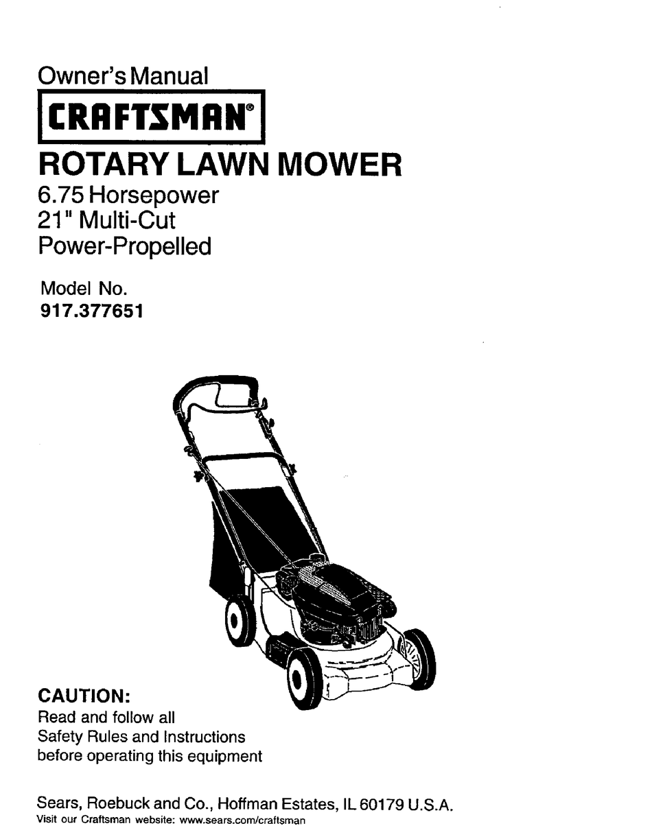 CRAFTSMAN 917.377651 OWNER'S MANUAL Pdf Download | ManualsLib