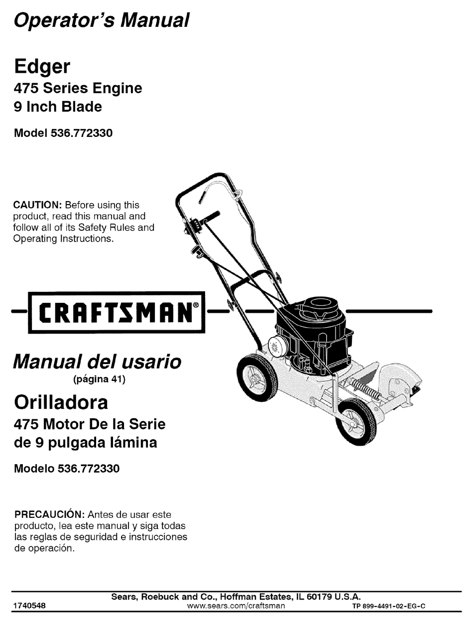 CRAFTSMAN 536.772330 OPERATOR'S MANUAL Pdf Download | ManualsLib