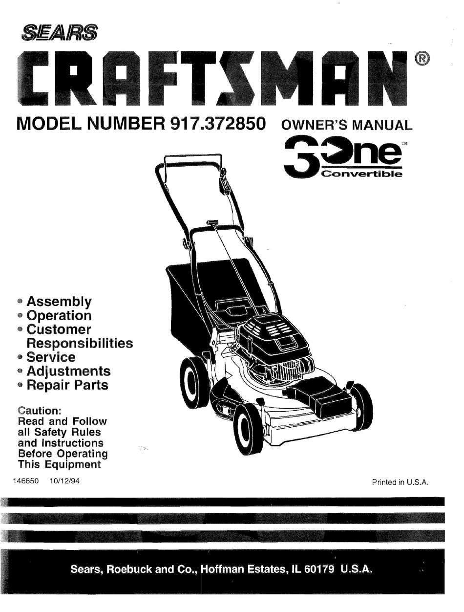 CRAFTSMAN 917.372850 OWNER