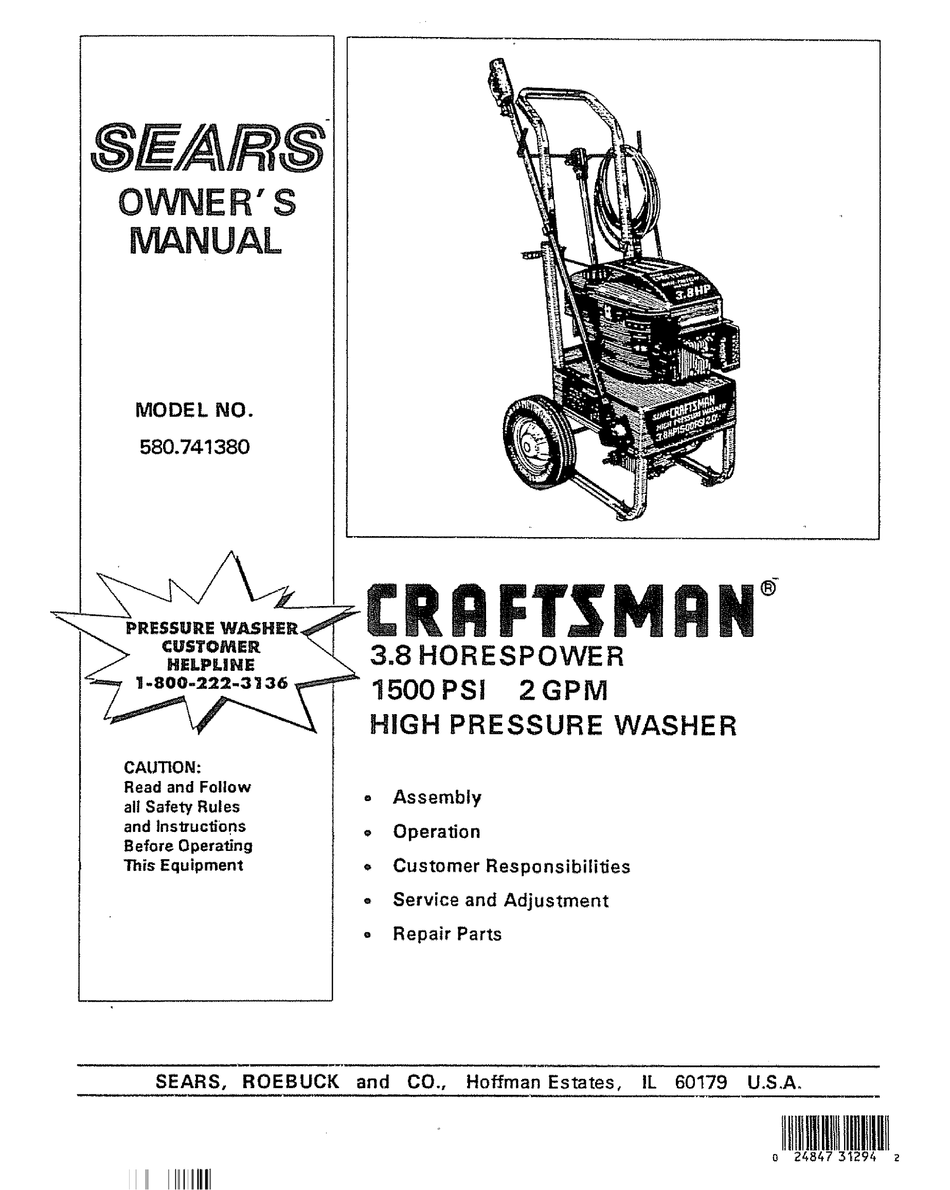 CRAFTSMAN 580.741380 OWNER