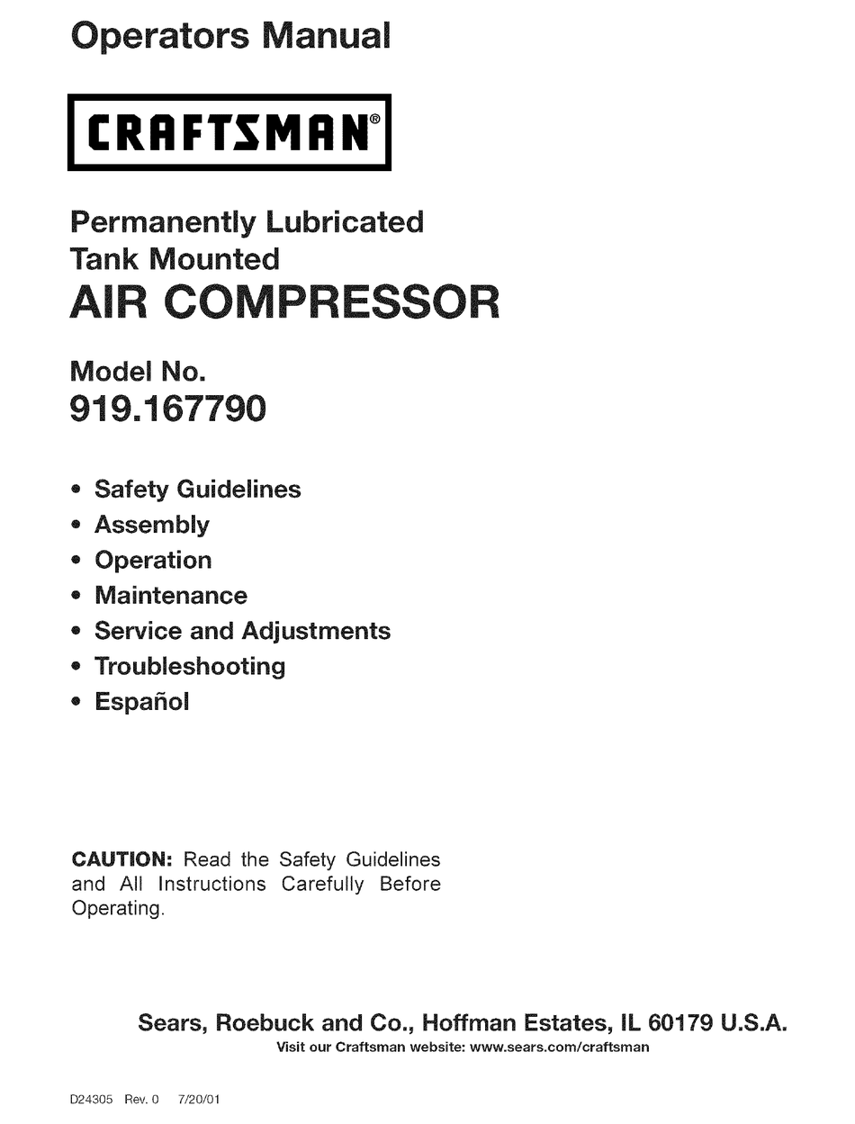 CRAFTSMAN 919.167790 OPERATOR'S MANUAL Pdf Download | ManualsLib