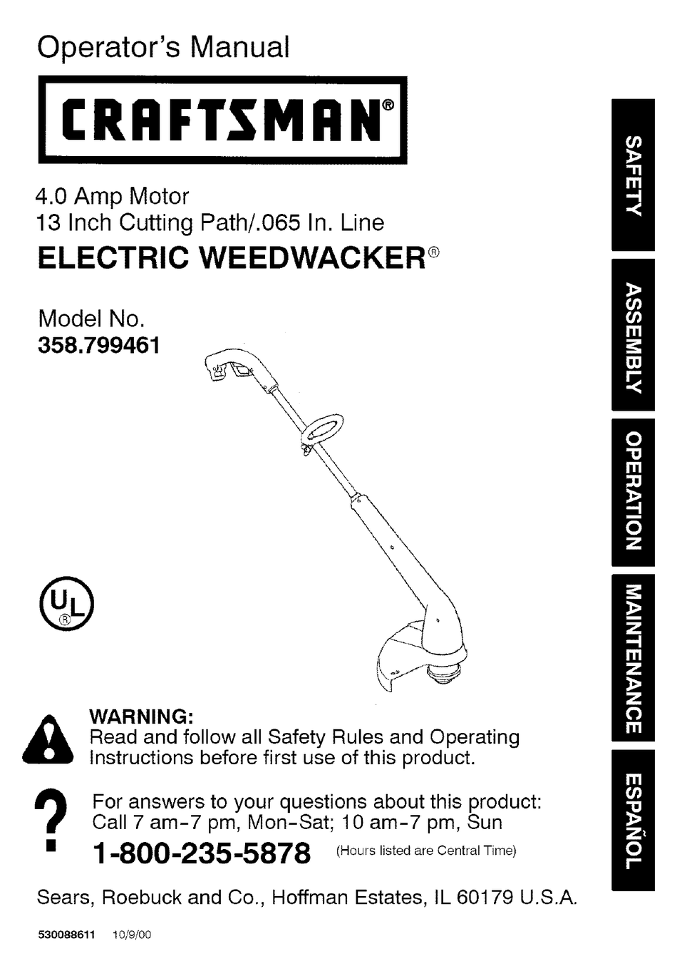 CRAFTSMAN 358.799461 OPERATOR'S MANUAL Pdf Download | ManualsLib