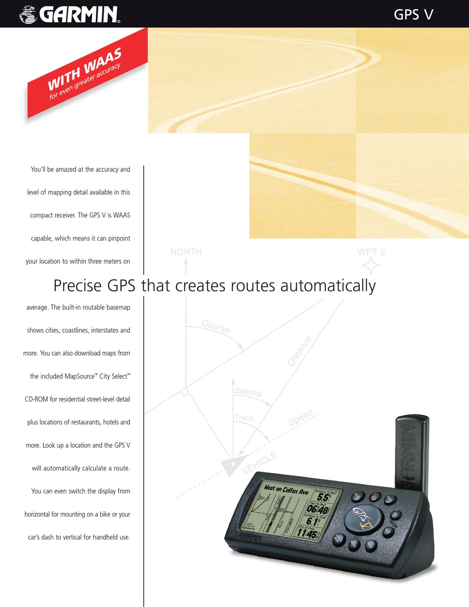 GARMIN GPS V SPECIFICATION Pdf Download | ManualsLib