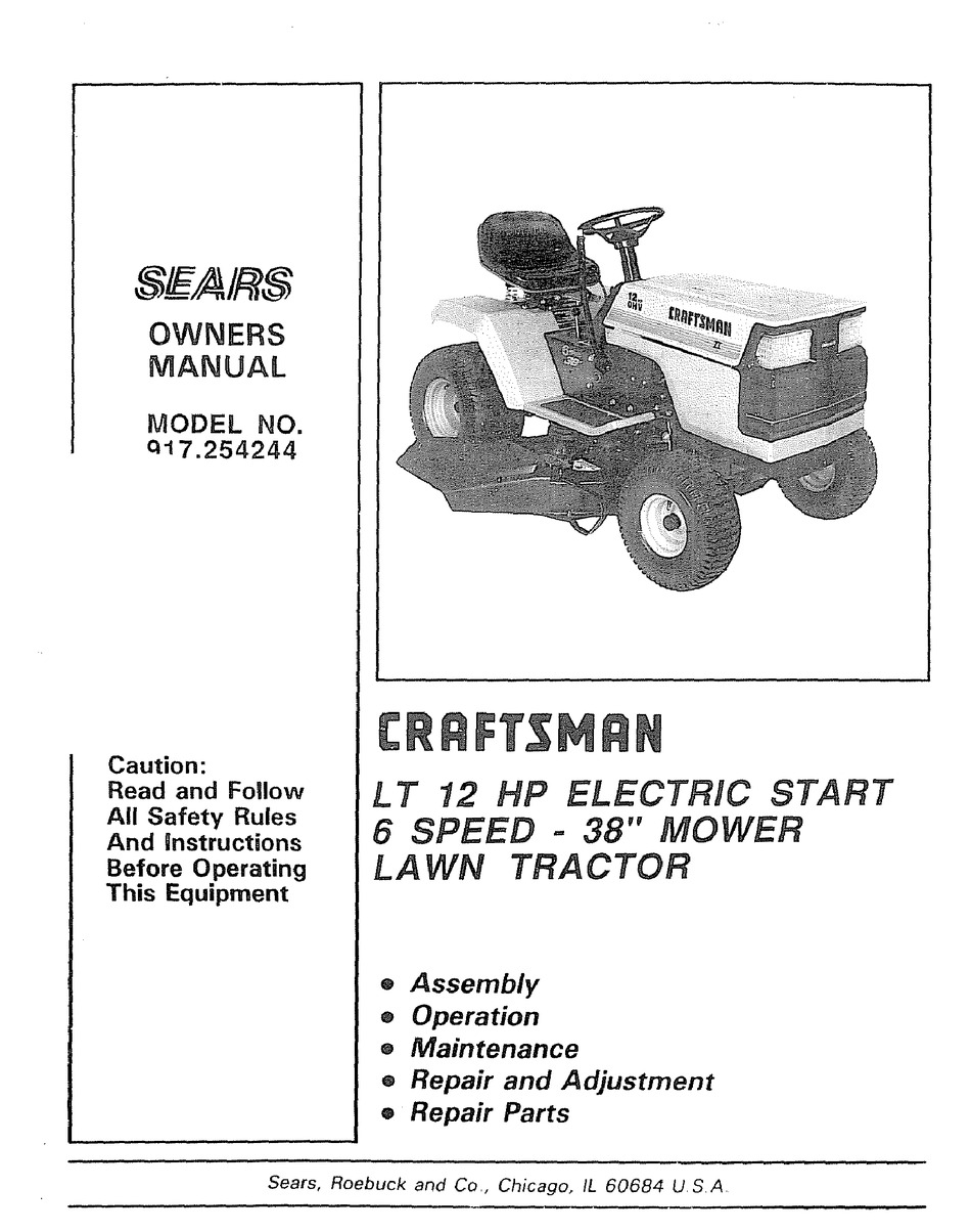 CRAFTSMAN 917.254244 OWNER'S MANUAL Pdf Download | ManualsLib