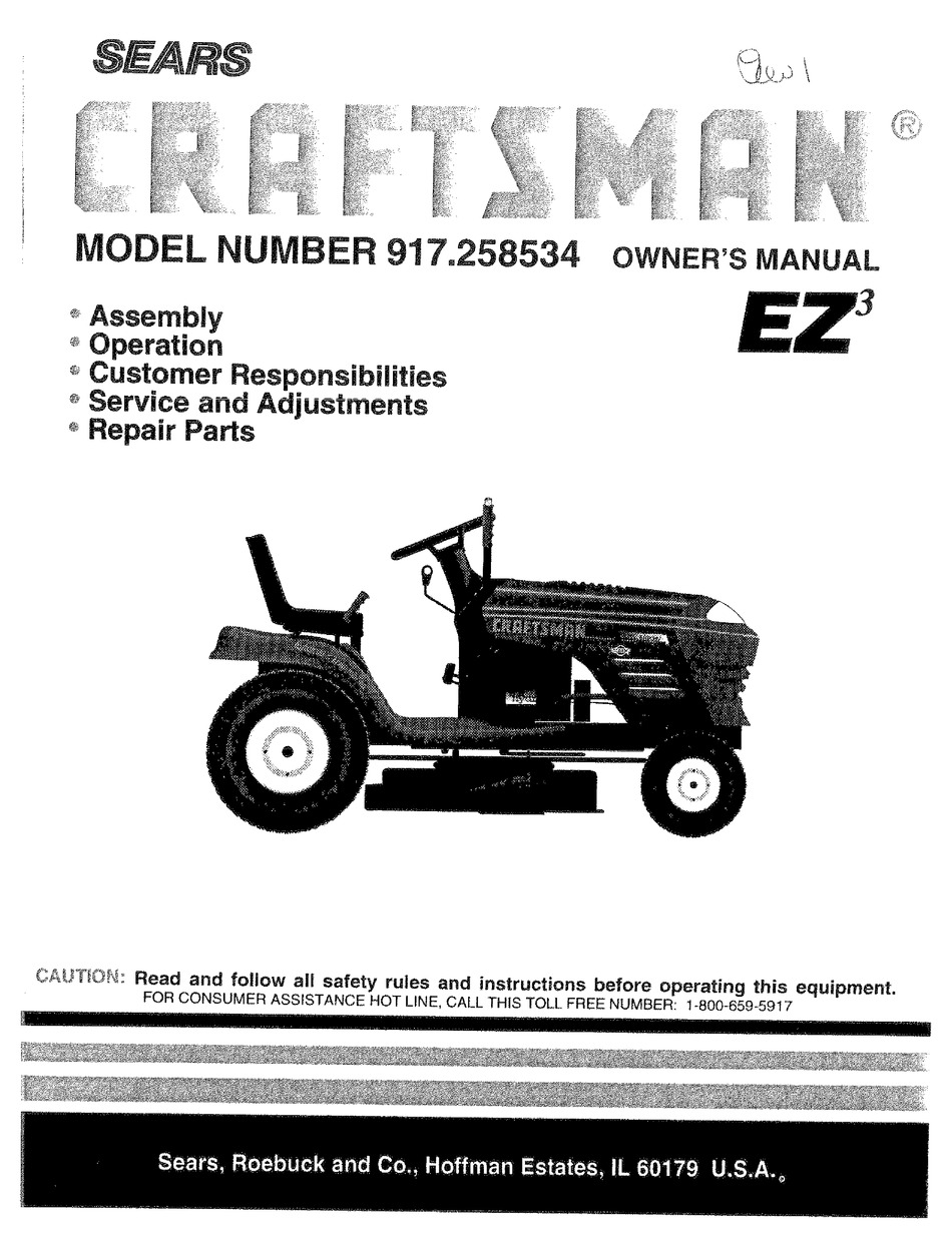 SEARS 917.258534 OWNER'S MANUAL Pdf Download ManualsLib