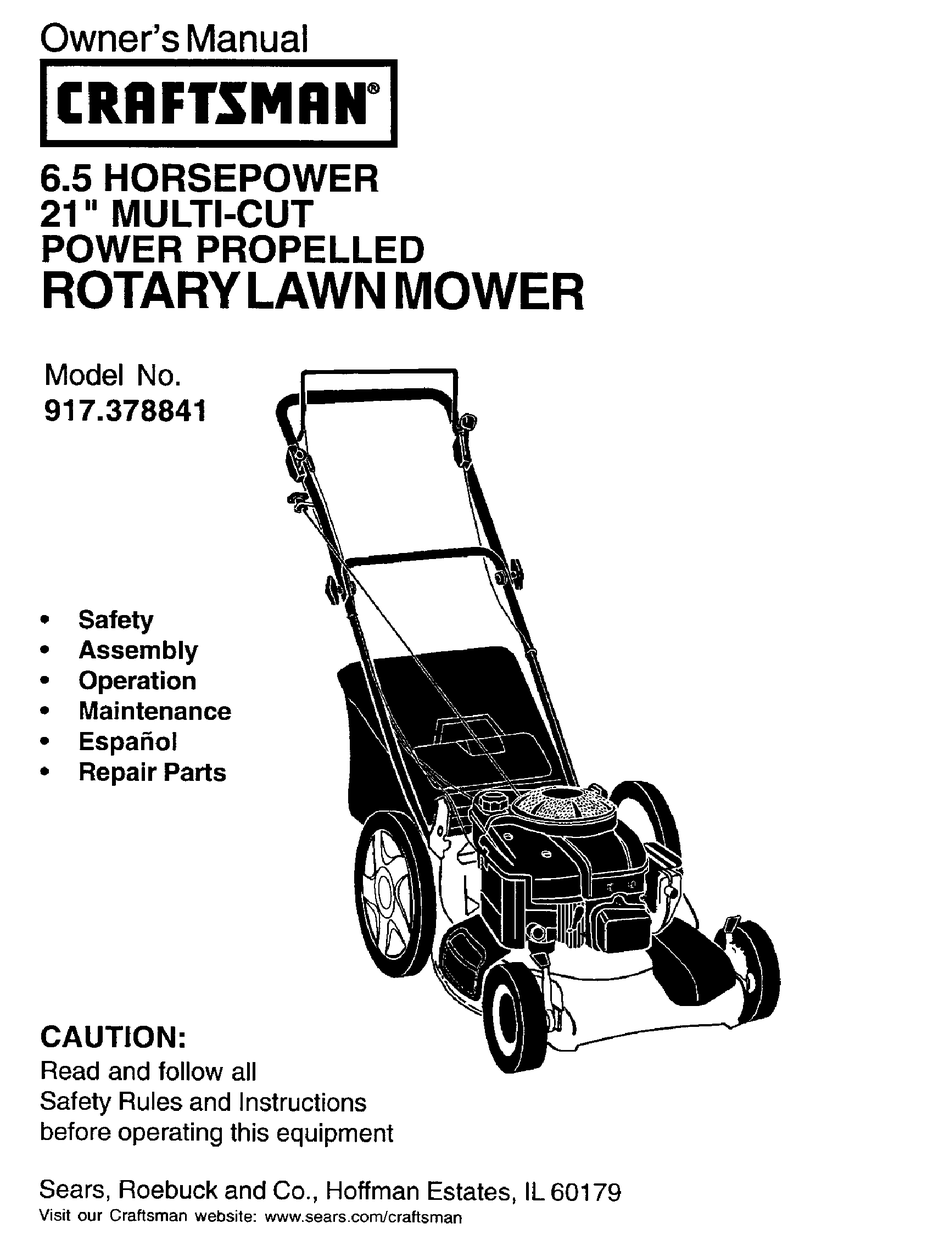 CRAFTSMAN 917.378841 OWNER'S MANUAL Pdf Download | ManualsLib