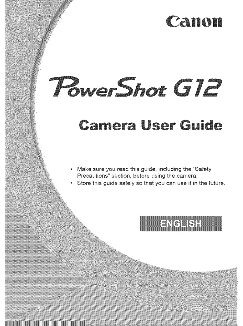 Canon Powershot G12  Digital Camera User Guide Instruction  Manual 