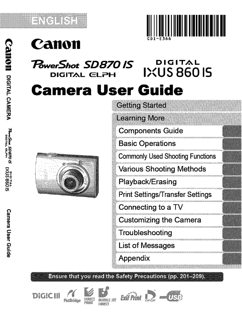 CANON DIGITAL ELPH USER MANUAL Pdf Download ManualsLib