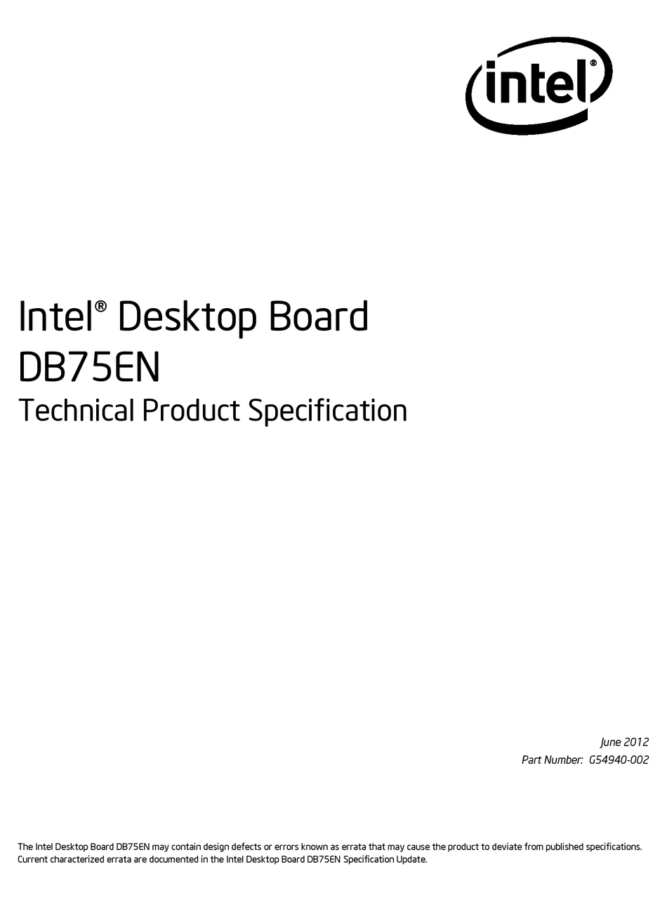 INTEL DB75EN SPECIFICATION Pdf Download | ManualsLib INTEL DB75EN SPECIFICATION Pdf Download