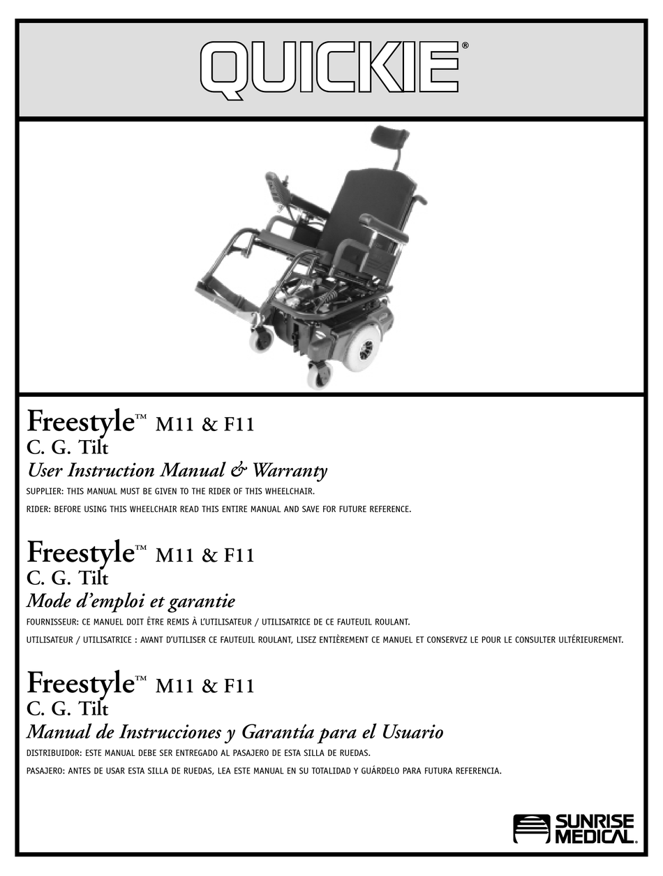 Quickie Freestyle F11 User Instruction Manual Warranty Pdf Download Manualslib