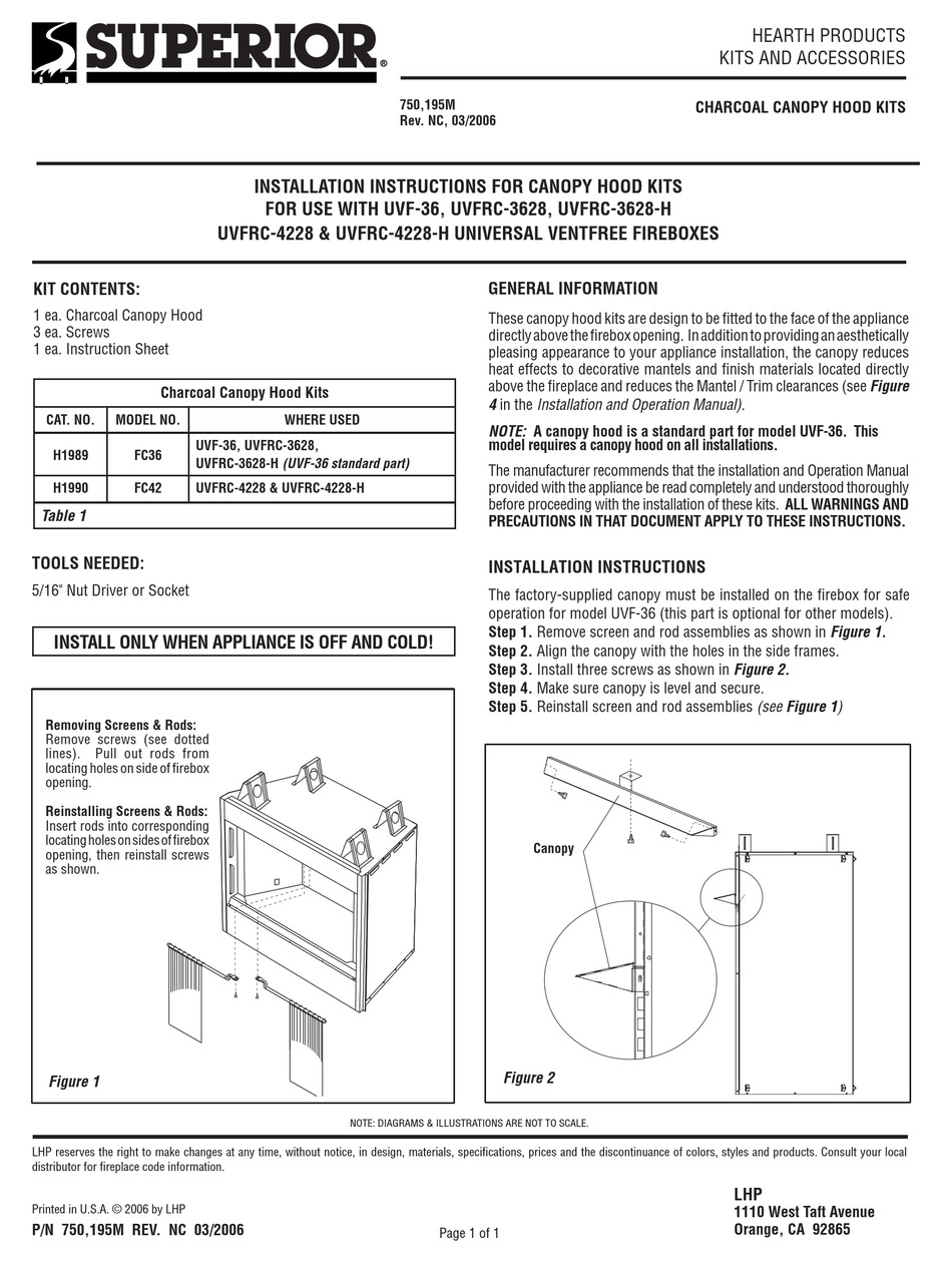 SUPERIOR H1989 INSTALLATION INSTRUCTIONS Pdf Download | ManualsLib