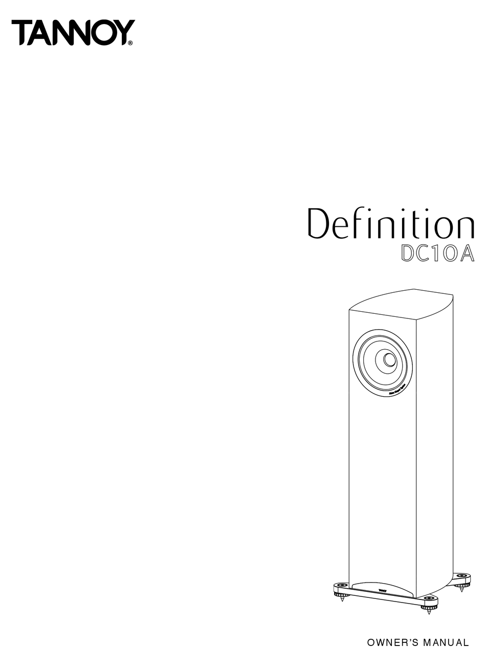 TANNOY DEFINITION DC10A OWNER'S MANUAL Pdf Download ManualsLib