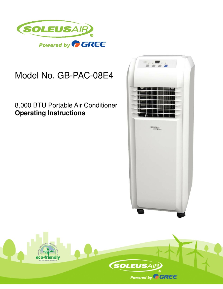 SOLEUS AIR GB-PAC-08E4 OPERATING INSTRUCTIONS MANUAL Pdf Download