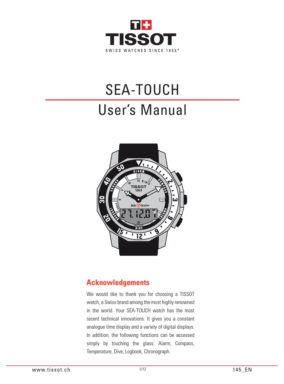 tissot t touch instructions